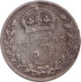 1897 THREEPENCE ( FINE ) - Threepence - Cambridgeshire Coins