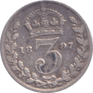 1897 THREEPENCE ( FINE ) - THREEPENCE - Cambridgeshire Coins