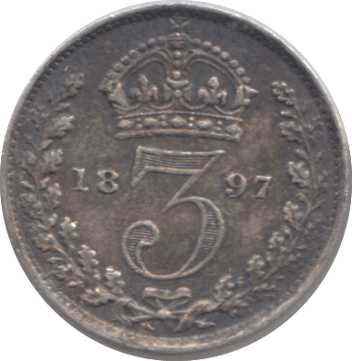 1897 THREEPENCE ( GVF ) - THREEPENCE - Cambridgeshire Coins
