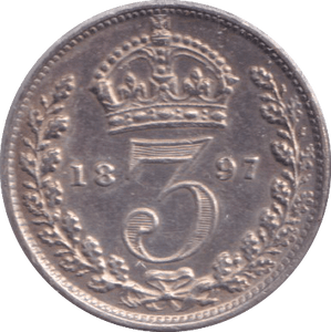 1897 THREEPENCE ( GVF ) - THREEPENCE - Cambridgeshire Coins