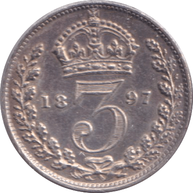 1897 THREEPENCE ( GVF ) - THREEPENCE - Cambridgeshire Coins