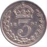 1897 THREEPENCE ( GVF ) - THREEPENCE - Cambridgeshire Coins