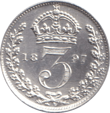 1897 THREEPENCE ( UNC ) - THREEPENCE - Cambridgeshire Coins