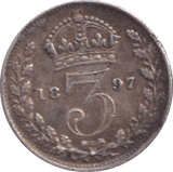 1897 THREEPENCE ( VF ) - Threepence - Cambridgeshire Coins