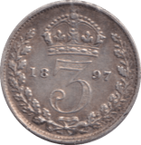 1897 THREEPENCE ( VF ) - THREEPENCE - Cambridgeshire Coins