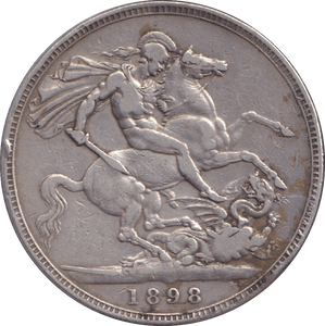 1898 CROWN ( FINE ) - CROWN - Cambridgeshire Coins