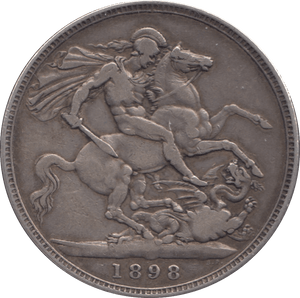 1898 CROWN ( FINE ) LXII - CROWN - Cambridgeshire Coins