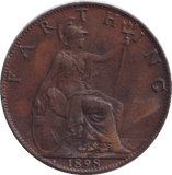 1898 FARTHING ( GVF ) - FARTHING - Cambridgeshire Coins
