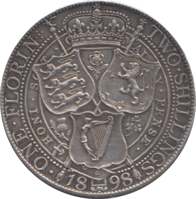 1898 FLORIN ( EF ) - FLORIN - Cambridgeshire Coins