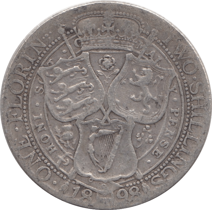 1898 FLORIN ( FINE ) - FLORIN - Cambridgeshire Coins