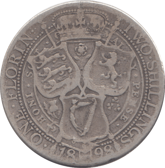 1898 FLORIN ( FINE ) - FLORIN - Cambridgeshire Coins