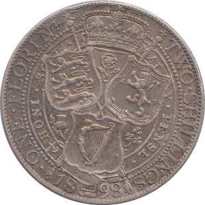 1898 FLORIN ( FINE ) - FLORIN - Cambridgeshire Coins