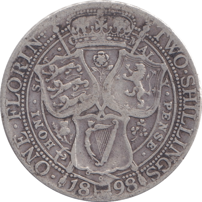 1898 FLORIN ( FINE ) - FLORIN - Cambridgeshire Coins