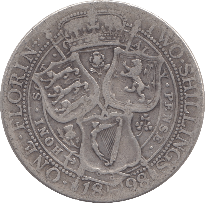 1898 FLORIN ( FINE ) - FLORIN - Cambridgeshire Coins