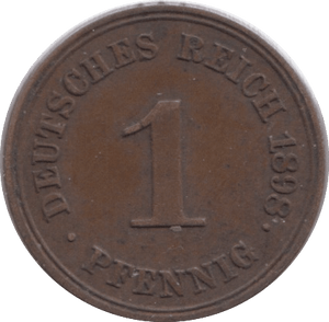 1898 GERMANY ONE PFENNIG - WORLD COINS - Cambridgeshire Coins