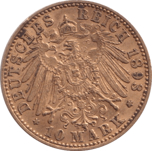 1898 GOLD 10 MARK GERMANY - GOLD WORLD COINS - Cambridgeshire Coins