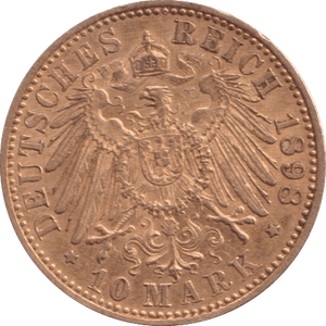 1898 GOLD 10 MARK GERMANY - GOLD WORLD COINS - Cambridgeshire Coins