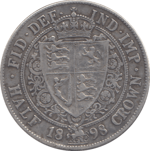 1898 HALF CROWN ( VF ) - HALFCROWN - Cambridgeshire Coins