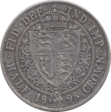 1898 HALF CROWN ( VF ) - HALFCROWN - Cambridgeshire Coins