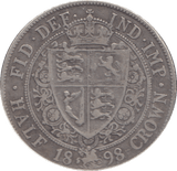 1898 HALF CROWN ( VF ) - HALFCROWN - Cambridgeshire Coins