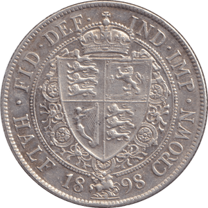 1898 HALFCROWN ( AUNC ) - HALFCROWN - Cambridgeshire Coins