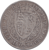 1898 HALFCROWN ( FINE ) - HALFCROWN - Cambridgeshire Coins