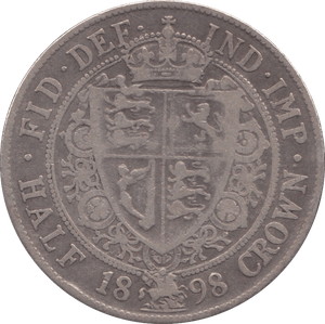 1898 HALFCROWN ( FINE ) - HALFCROWN - Cambridgeshire Coins