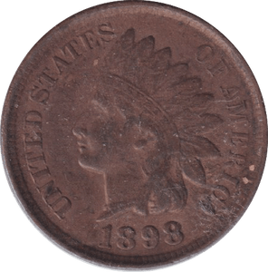 1898 INDIAN HEAD CENT USA - WORLD COINS - Cambridgeshire Coins
