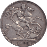 1898 LXI CROWN ( FINE ) - CROWN - Cambridgeshire Coins