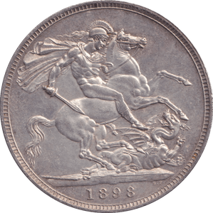 1898 LXII CROWN ( AUNC ) - CROWN - Cambridgeshire Coins