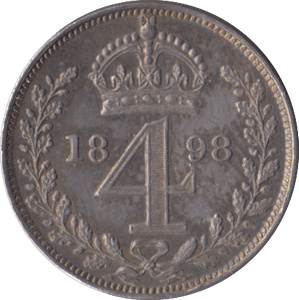 1898 MAUNDY FOURPENCE ( AUNC ) - MAUNDY FOURPENCE - Cambridgeshire Coins