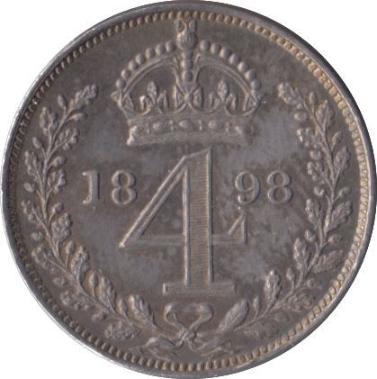 1898 MAUNDY FOURPENCE ( AUNC ) - MAUNDY FOURPENCE - Cambridgeshire Coins