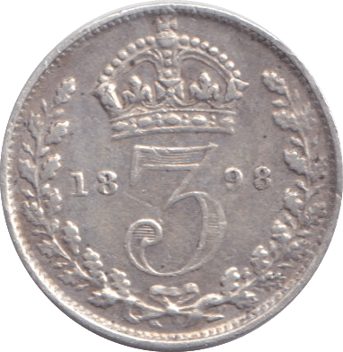 1898 MAUNDY THREEPENCE ( GVF ) - MAUNDY THREEPENCE - Cambridgeshire Coins