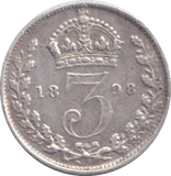 1898 MAUNDY THREEPENCE ( GVF ) - MAUNDY THREEPENCE - Cambridgeshire Coins