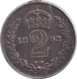 1898 MAUNDY TWOPENCE ( EF ) - MAUNDY FOURPENCE - Cambridgeshire Coins