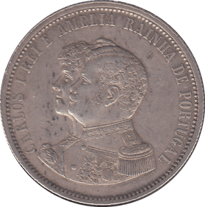 1898 SILVER 1000 REIS PORTUGAL - SILVER WORLD COINS - Cambridgeshire Coins
