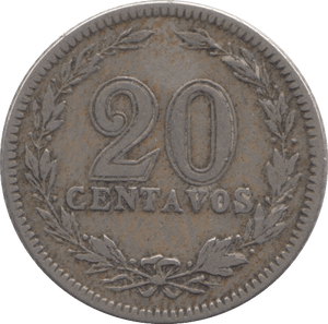 1898 SILVER ARGENTINA 20 CENTAVOS - SILVER WORLD COINS - Cambridgeshire Coins