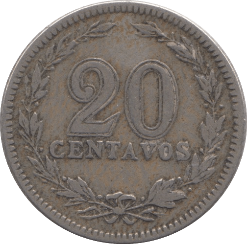 1898 SILVER ARGENTINA 20 CENTAVOS - SILVER WORLD COINS - Cambridgeshire Coins