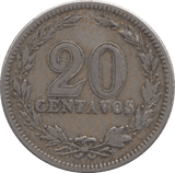1898 SILVER ARGENTINA 20 CENTAVOS - SILVER WORLD COINS - Cambridgeshire Coins