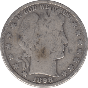 1898 SILVER HALF DOLLAR USA - SILVER WORLD COINS - Cambridgeshire Coins