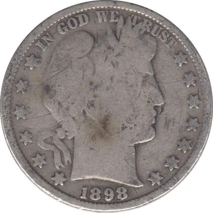 1898 SILVER HALF DOLLAR USA - SILVER WORLD COINS - Cambridgeshire Coins