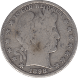 1898 SILVER HALF DOLLAR USA - SILVER WORLD COINS - Cambridgeshire Coins