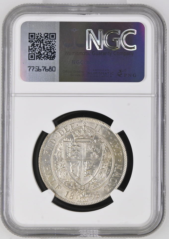 1898 SILVER HALFCROWN NGC MS 62 - NGC SILVER COINS - Cambridgeshire Coins