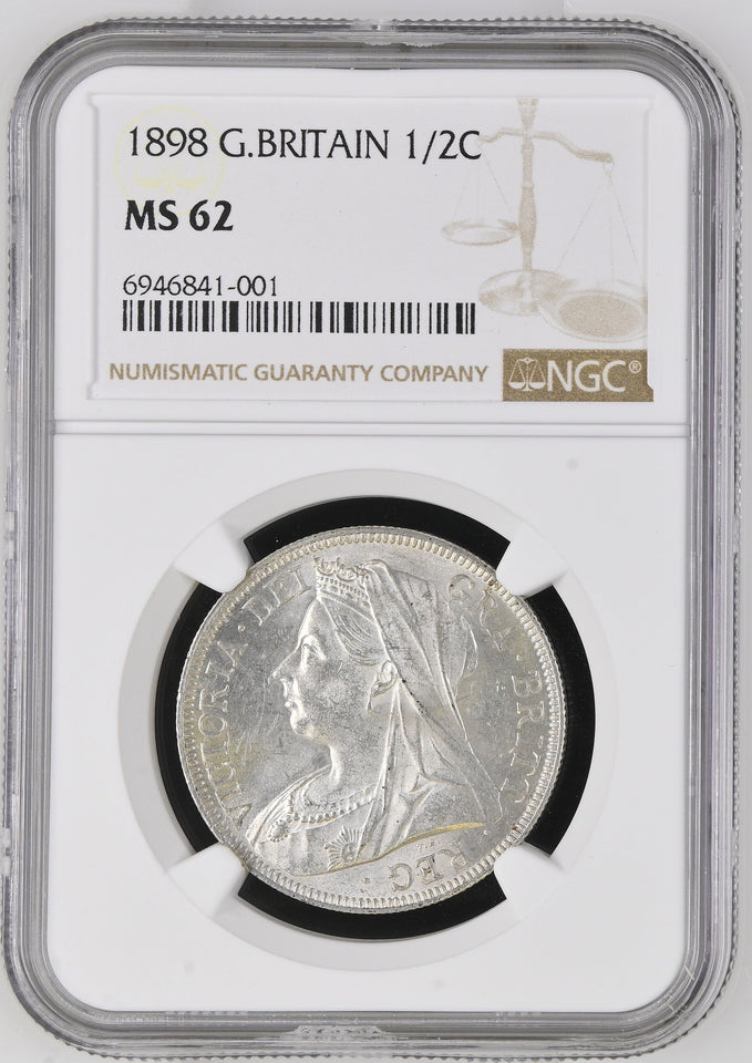 1898 SILVER HALFCROWN NGC MS 62 - NGC SILVER COINS - Cambridgeshire Coins