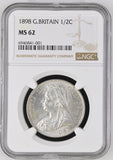 1898 SILVER HALFCROWN NGC MS 62 - NGC SILVER COINS - Cambridgeshire Coins