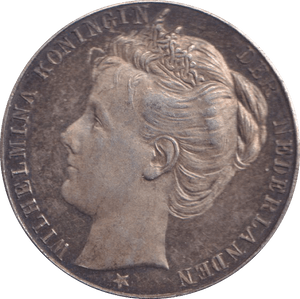 1898 SILVER MEDALLION INAUGURATION OF WILHELMINA NETHERLANDS - SILVER WORLD COINS - Cambridgeshire Coins