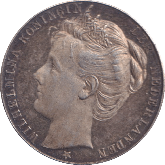1898 SILVER MEDALLION INAUGURATION OF WILHELMINA NETHERLANDS - SILVER WORLD COINS - Cambridgeshire Coins