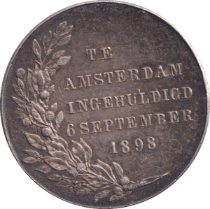 1898 SILVER MEDALLION INAUGURATION OF WILHELMINA NETHERLANDS - SILVER WORLD COINS - Cambridgeshire Coins