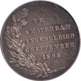 1898 SILVER MEDALLION INAUGURATION OF WILHELMINA NETHERLANDS - SILVER WORLD COINS - Cambridgeshire Coins