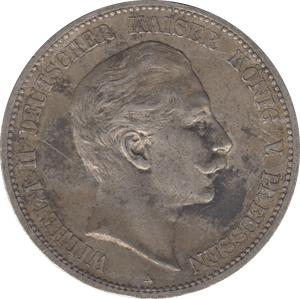 1898 SILVER PRUSSIA 5 MARK - SILVER WORLD COINS - Cambridgeshire Coins